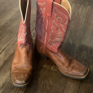 Tony Lama Brown and Red Heeled Boots